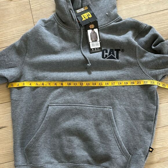 Caterpillar Men’s Sweatshirt Kangaroo Pocket Adjustable Hood, Grey, medium, NWT - Picture 8 of 9